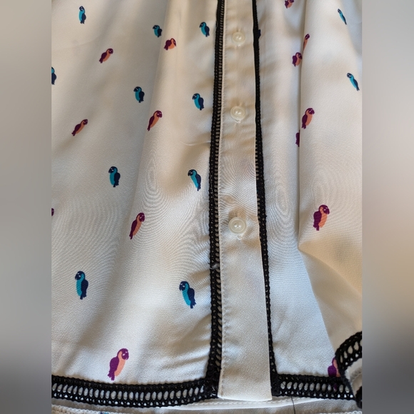 BCBG Parrot Bird Summer Mini Dress Mesh and Collar Details szM - Picture 9 of 11